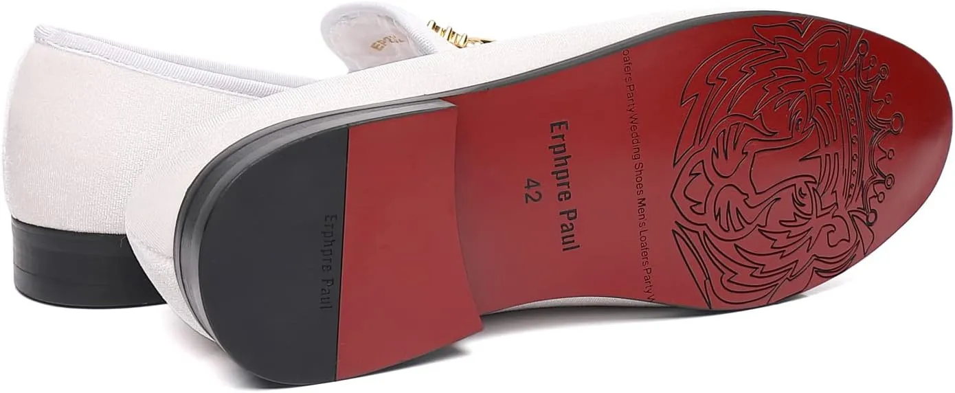 Men's Loafers Velvet Gold Buckle Party Prom Shoes