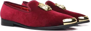 Men's Loafers Velvet Gold Buckle Party Prom Shoes