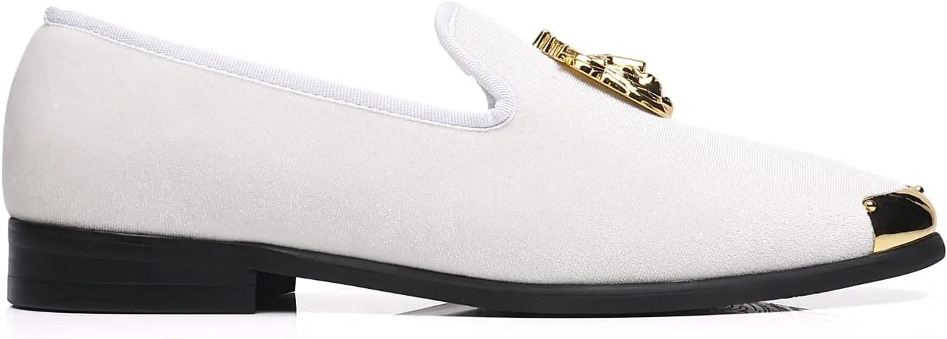 Men's Loafers Velvet Gold Buckle Party Prom Shoes