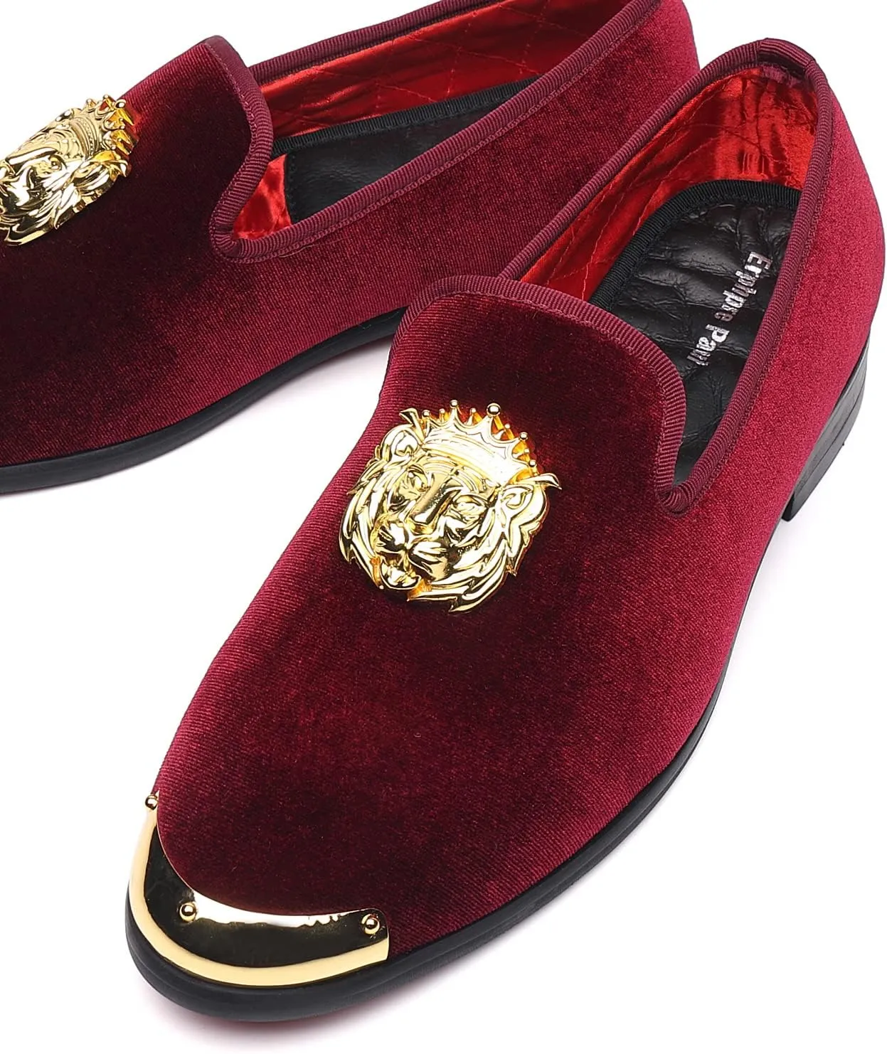 Men's Loafers Velvet Gold Buckle Party Prom Shoes