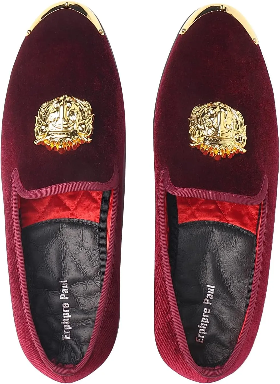 Men's Loafers Velvet Gold Buckle Party Prom Shoes