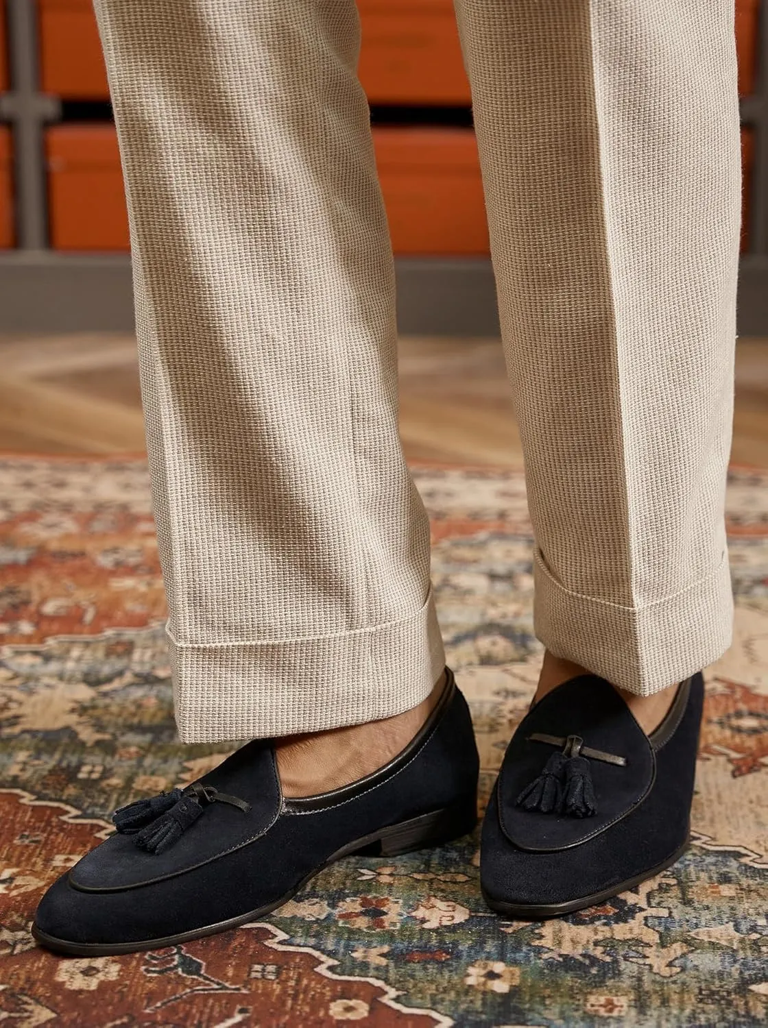 Men's Suede Tassel Loafers - Slip-On Dress Shoes for Casual, Business, Wedding & Prom - Modern Penny Loafers for Suits & Tuxedos