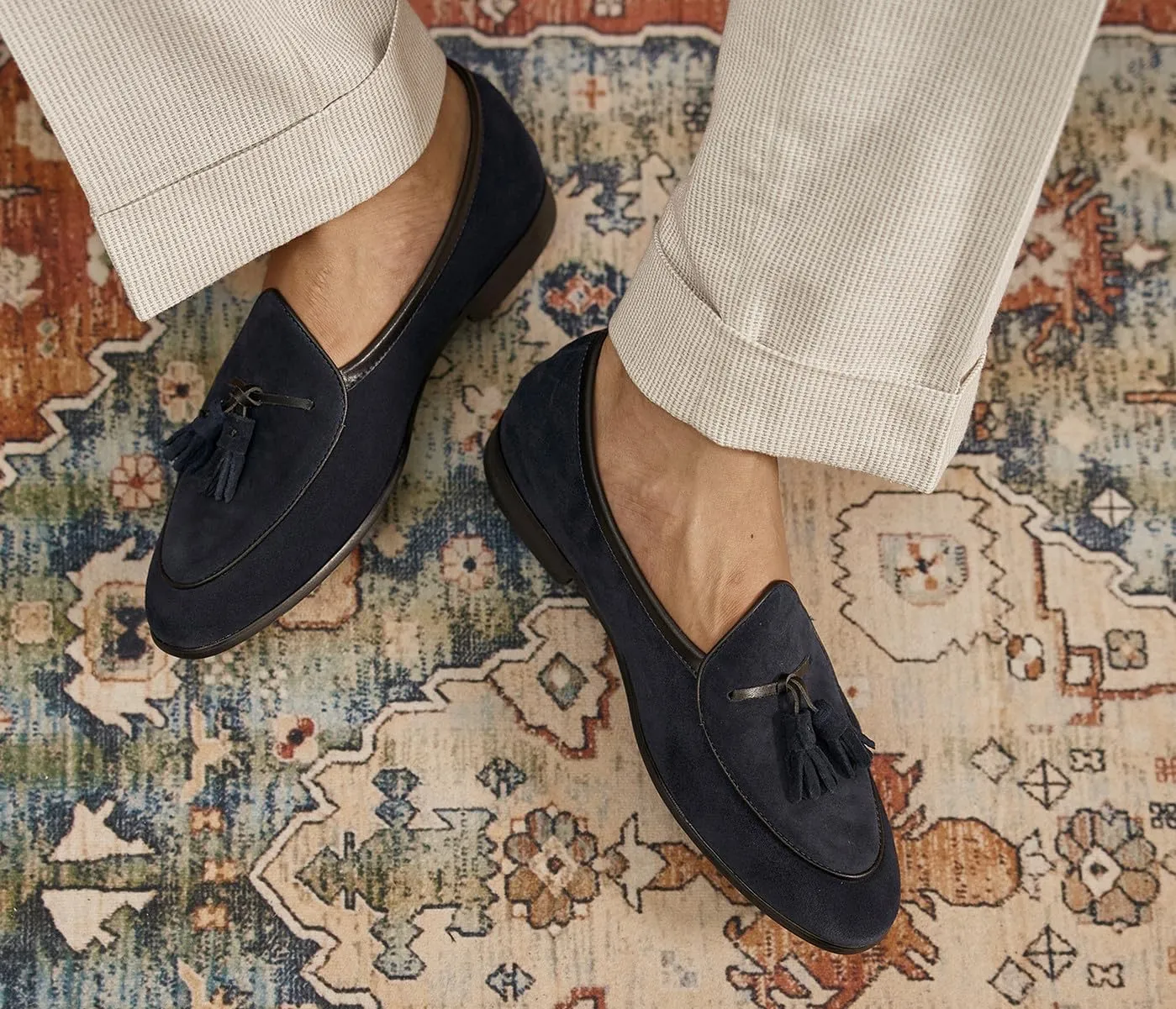 Men's Suede Tassel Loafers - Slip-On Dress Shoes for Casual, Business, Wedding & Prom - Modern Penny Loafers for Suits & Tuxedos