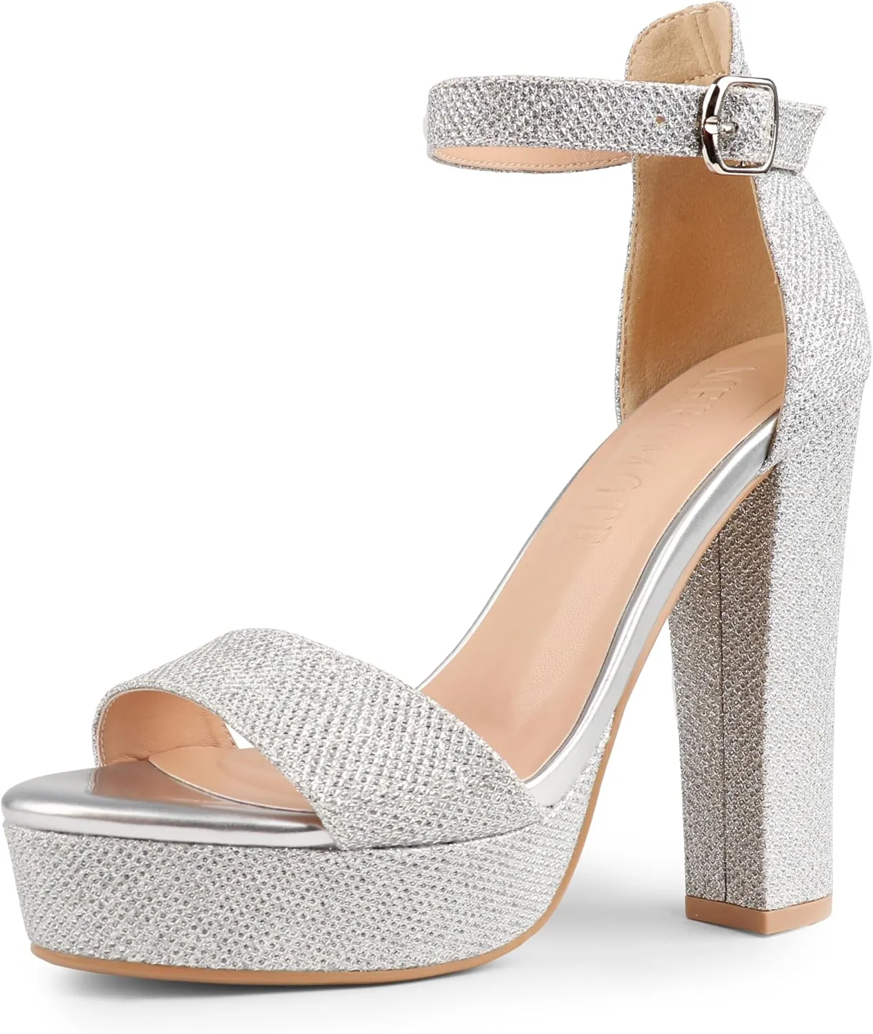 MERUMOTE Women's Fashion Platform Sandals Block Heels Wedding Summer Dress Shoes