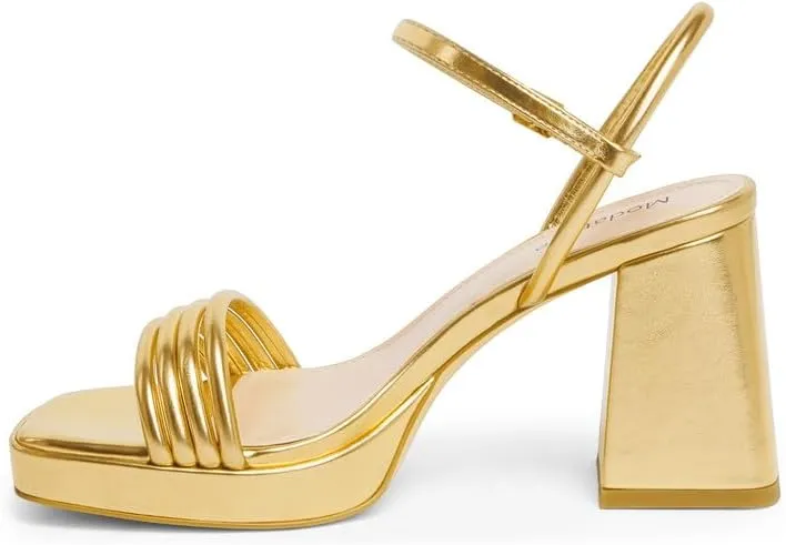 Modatope Platform Bow Sandals for Women Chunky Heel Strappy Platform Heels Square Open Toe Heeled Sandals Ankle Strap Block Heel Sanadals