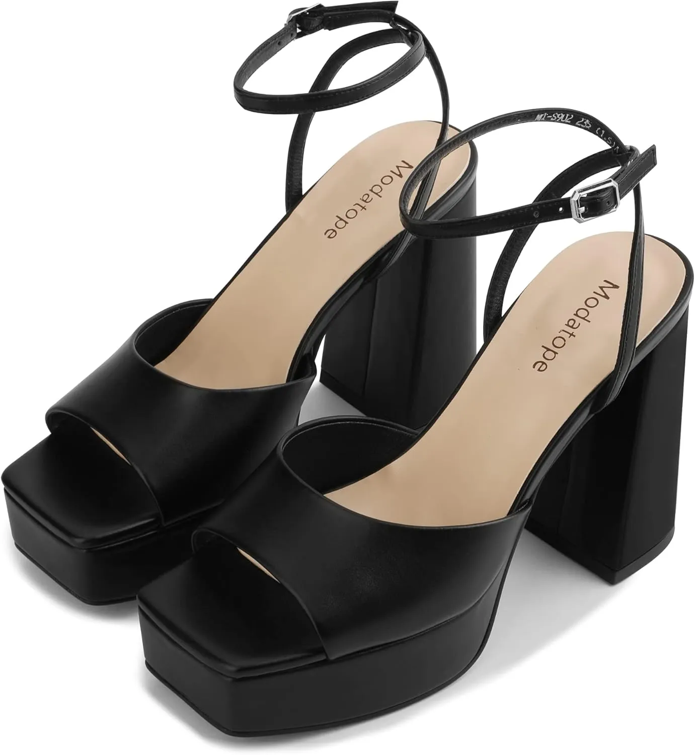 Modatope Platform Heels for Women Platform Sandals Womens Chunky Heel Open Toe Pumps Ankle Strap Womens Wedding Party Pumps Shoes