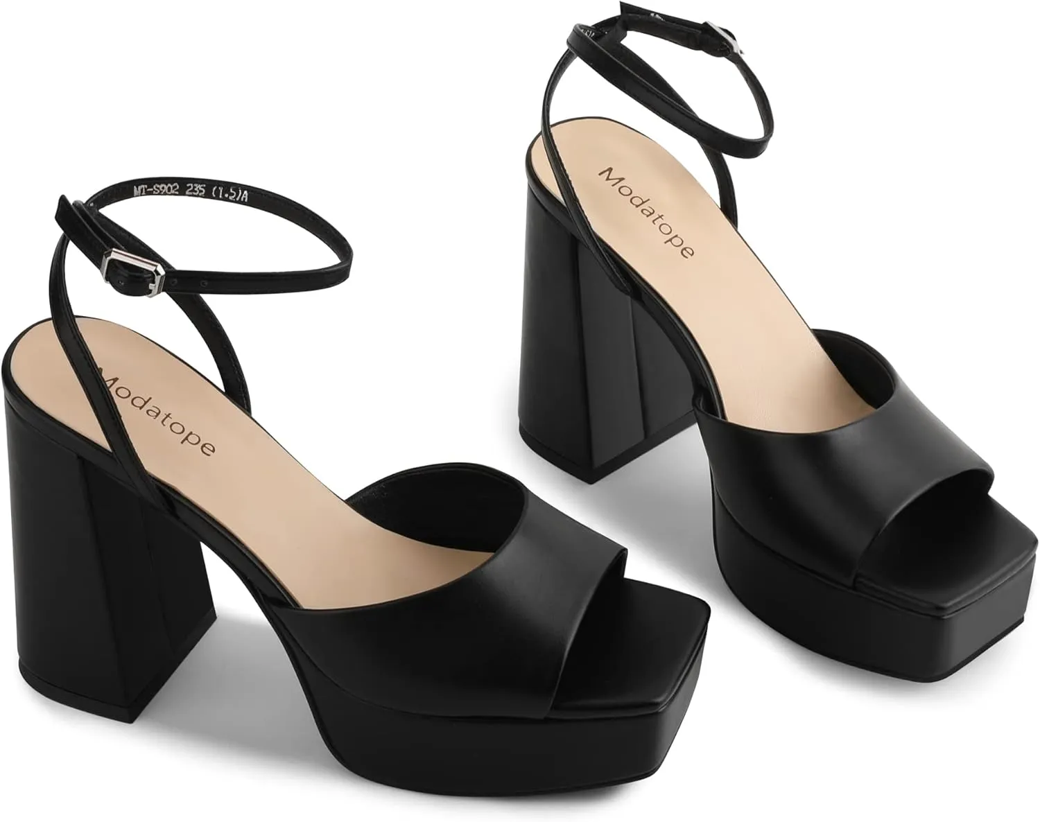 Modatope Platform Heels for Women Platform Sandals Womens Chunky Heel Open Toe Pumps Ankle Strap Womens Wedding Party Pumps Shoes
