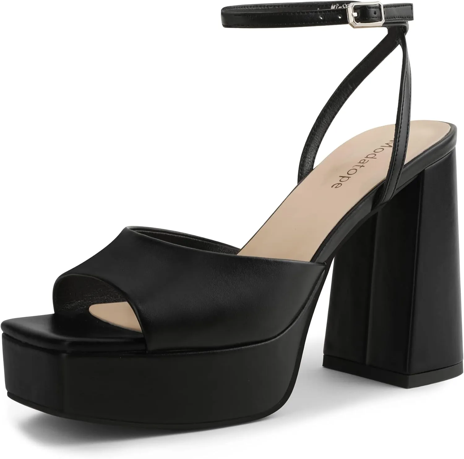 Modatope Platform Heels for Women Platform Sandals Womens Chunky Heel Open Toe Pumps Ankle Strap Womens Wedding Party Pumps Shoes