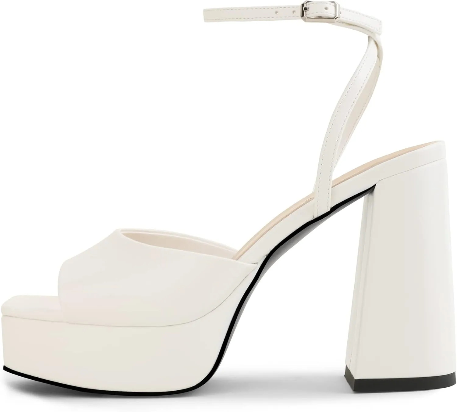 Modatope Platform Heels for Women Platform Sandals Womens Chunky Heel Open Toe Pumps Ankle Strap Womens Wedding Party Pumps Shoes