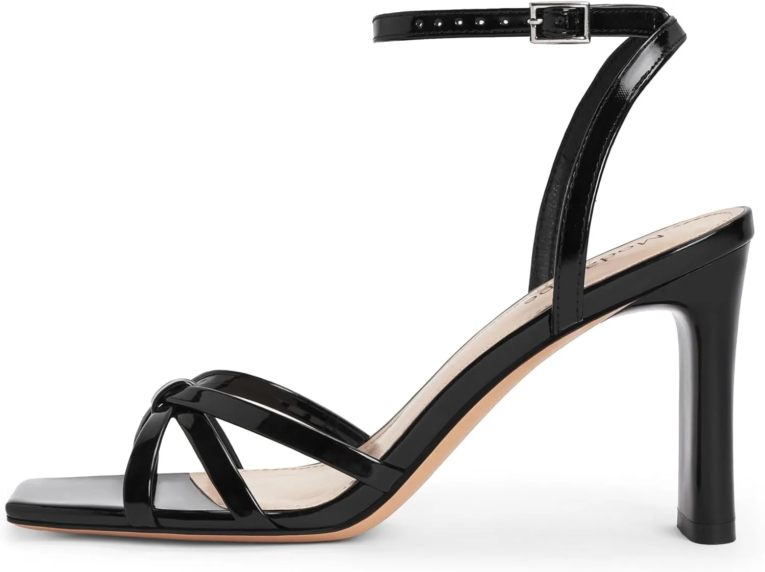 Modatope Strappy Heels for Women Square Open Toe Chunky High Heels Ankle Strap Heeled Sandals Comfort Dress Party Womens Sandals