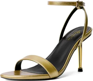 Mostrin Strappy Heels for Women Ankle Strap Lace Up Pointed Open Toe Heels Stiletto High Heeled Sandals for Prom, Party, Daily