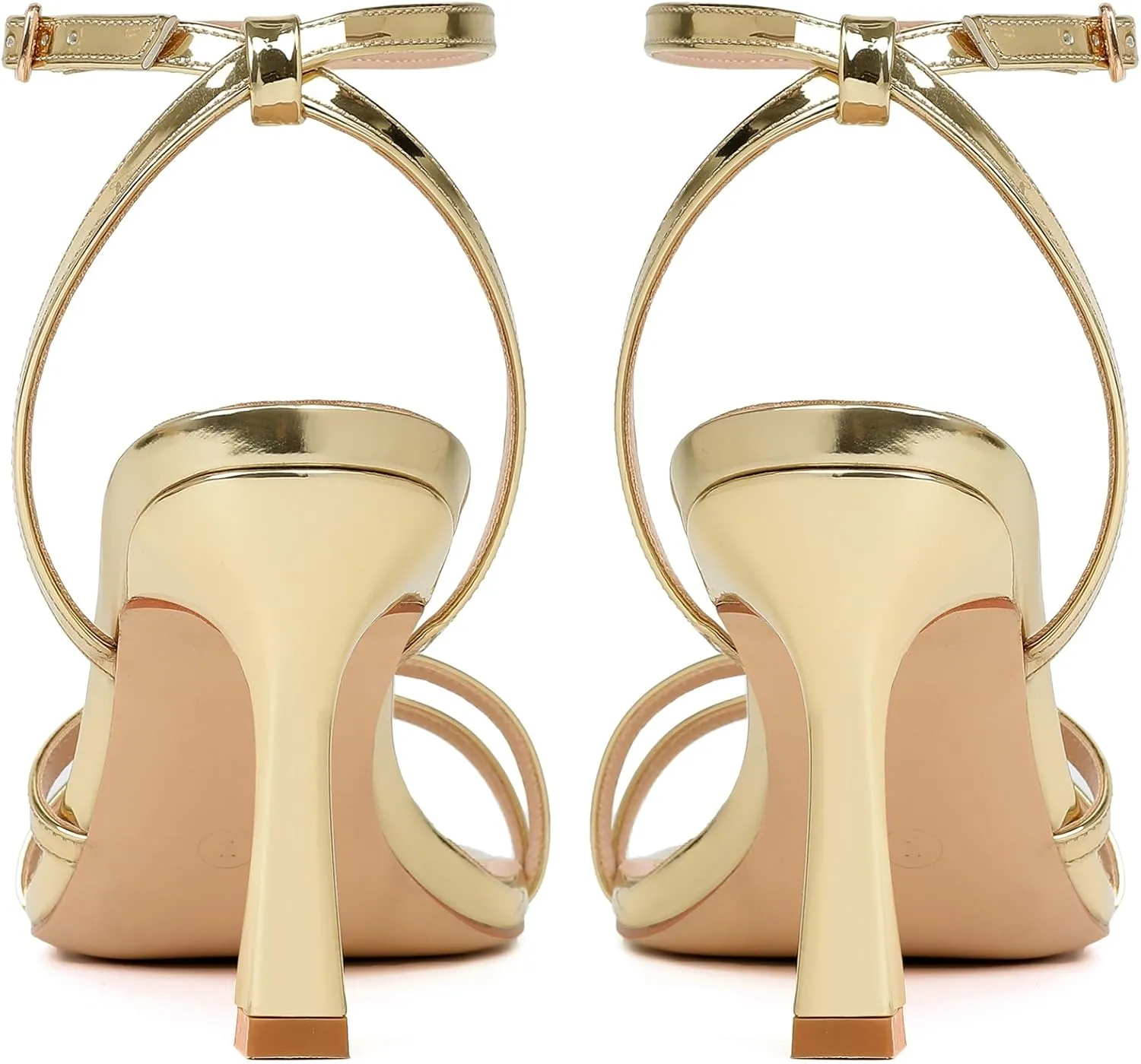 Mostrin Womens Sandals Strappy Heels for Women Ankle Strap Lace Up Heels Square Open Toe Heels Tie Up Stiletto High Heeled Sandals for Prom, Party, Daily Wear