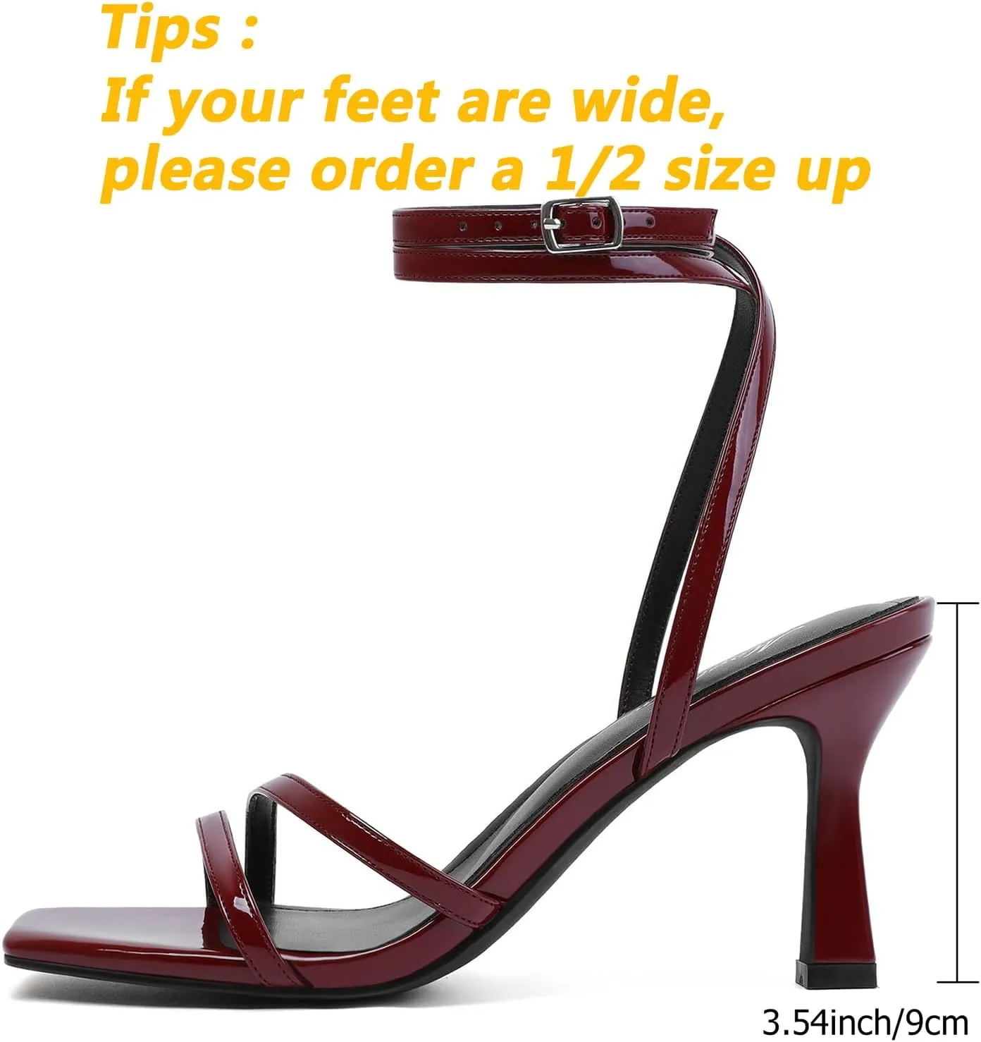 Mostrin Womens Sandals Strappy Heels for Women Ankle Strap Lace Up Heels Square Open Toe Heels Tie Up Stiletto High Heeled Sandals for Prom, Party, Daily Wear