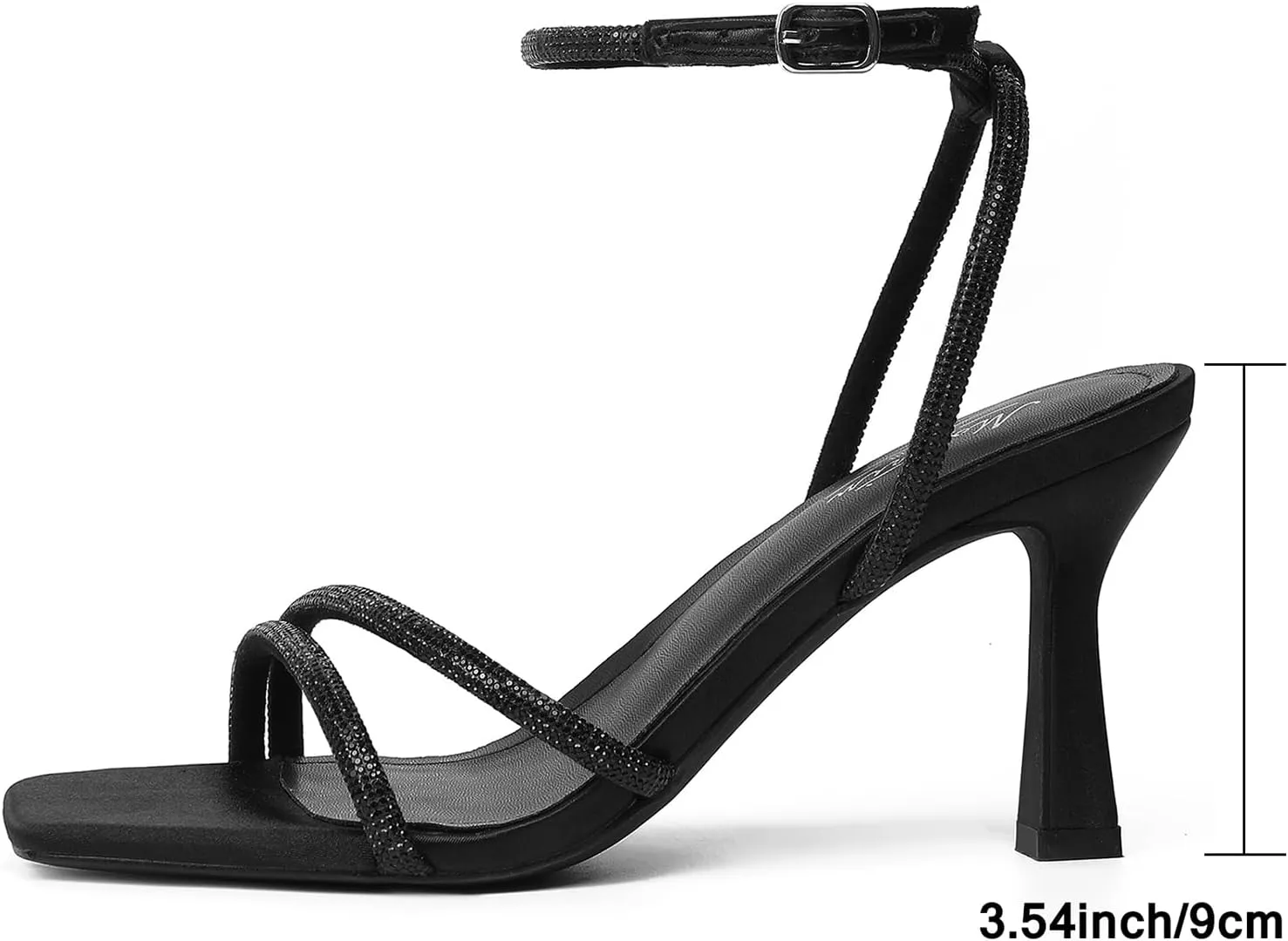 Mostrin Womens Sandals Strappy Heels for Women Ankle Strap Lace Up Heels Square Open Toe Heels Tie Up Stiletto High Heeled Sandals for Prom, Party, Daily Wear