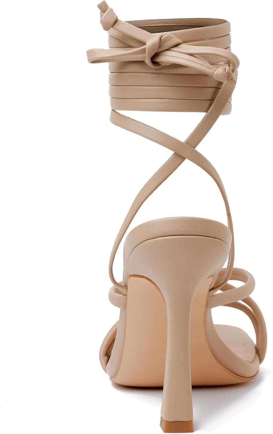 Mostrin Womens Sandals Strappy Heels for Women Lace Up Square Open Toe Heels Tie Up High Heeled Sandals for Prom, Party, Daily Wear