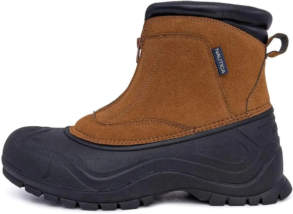 Nautica Mens Zipper Duck Boots Waterproof Shell Insulated Snow & Rain Boot