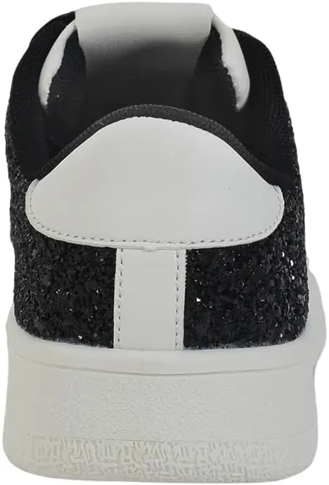 Niluber Star Sneakers for Women Low Top Comfortable Cushioned White Gold Sliver Leopard Platform Sneakers Lace Up Red Glitter Platform Party Shoes