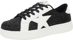 Niluber Star Sneakers for Women Low Top Comfortable Cushioned White Gold Sliver Leopard Platform Sneakers Lace Up Red Glitter Platform Party Shoes