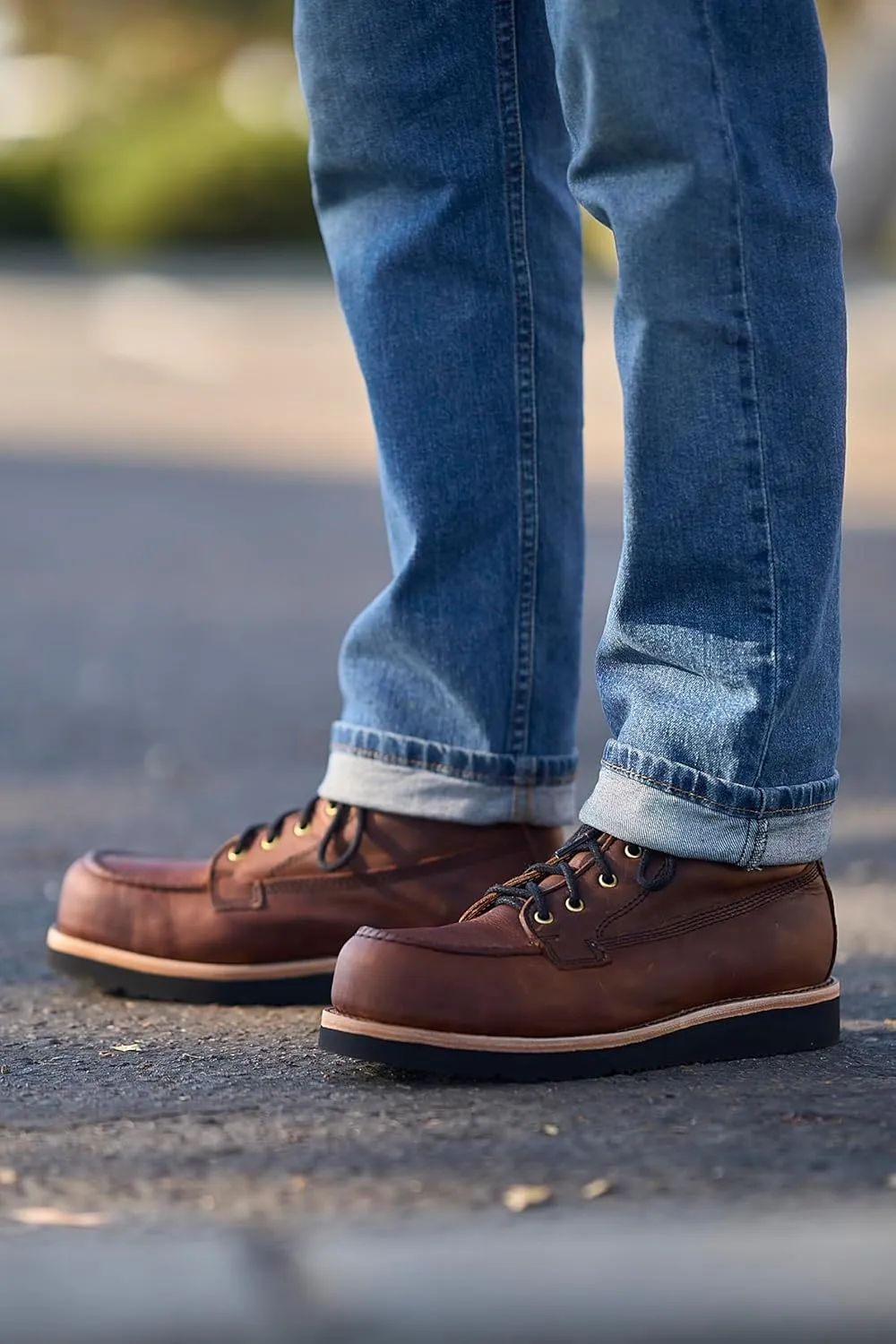 Nomad Heritage Composite Toe Work Boots, Moc Toe, Botos Con Casquillo Para Hombre De Trabajo, Slip & Oil Resistant, 100% Leather, Botas Con Casquillo