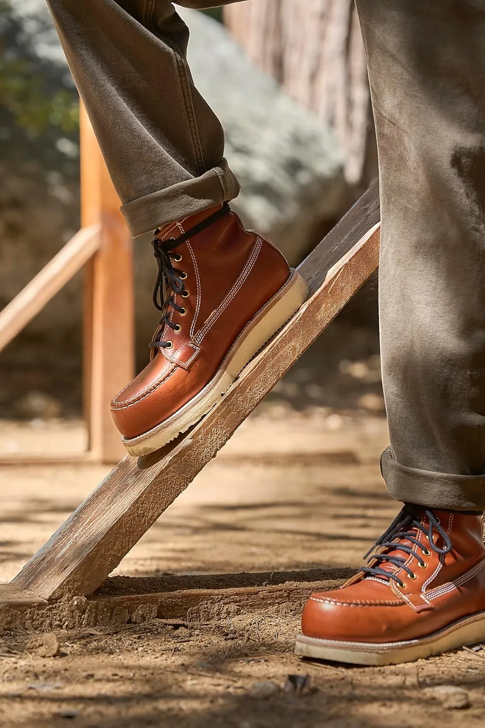 Nomad Heritage Composite Toe Work Boots, Moc Toe, Botos Con Casquillo Para Hombre De Trabajo, Slip & Oil Resistant, 100% Leather, Botas Con Casquillo
