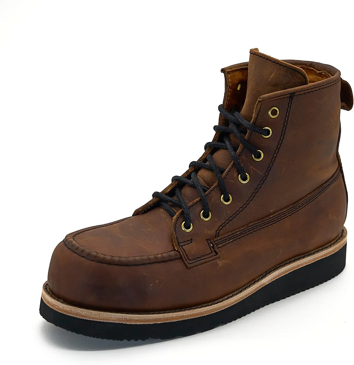 Nomad Heritage Composite Toe Work Boots, Moc Toe, Botos Con Casquillo Para Hombre De Trabajo, Slip & Oil Resistant, 100% Leather, Botas Con Casquillo
