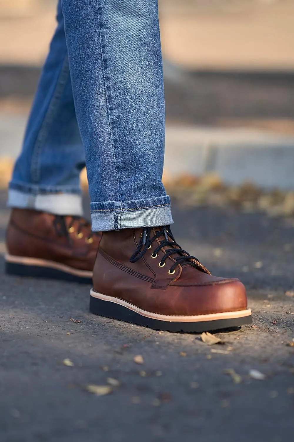 Nomad Heritage Composite Toe Work Boots, Moc Toe, Botos Con Casquillo Para Hombre De Trabajo, Slip & Oil Resistant, 100% Leather, Botas Con Casquillo