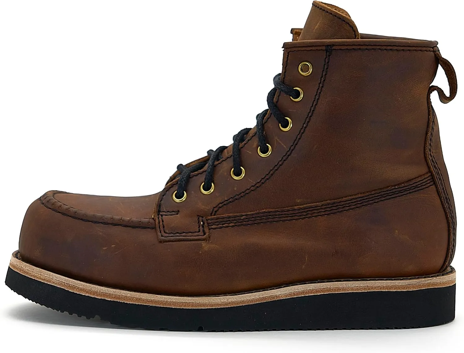 Nomad Heritage Composite Toe Work Boots, Moc Toe, Botos Con Casquillo Para Hombre De Trabajo, Slip & Oil Resistant, 100% Leather, Botas Con Casquillo