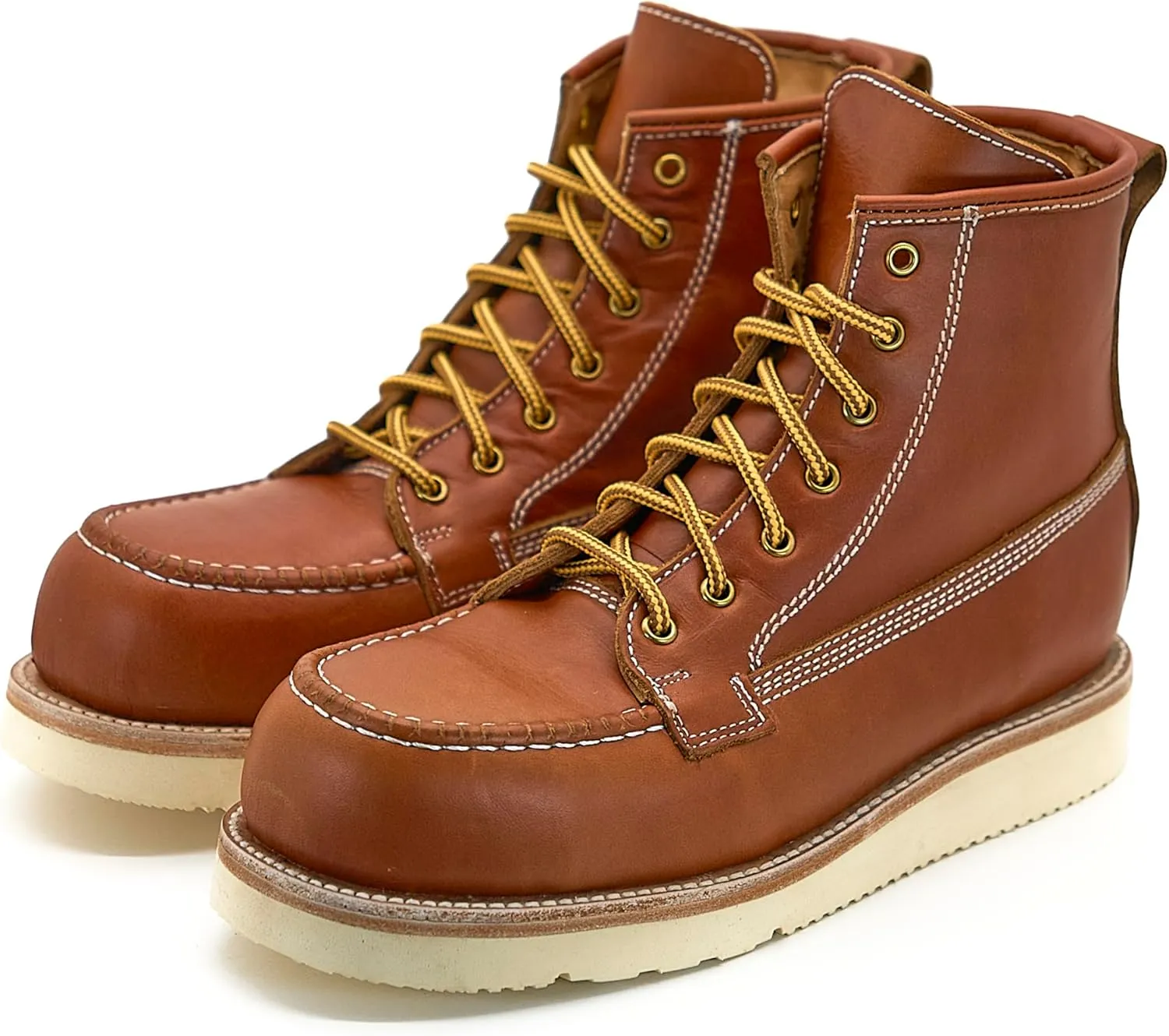Nomad Heritage Composite Toe Work Boots, Moc Toe, Botos Con Casquillo Para Hombre De Trabajo, Slip & Oil Resistant, 100% Leather, Botas Con Casquillo