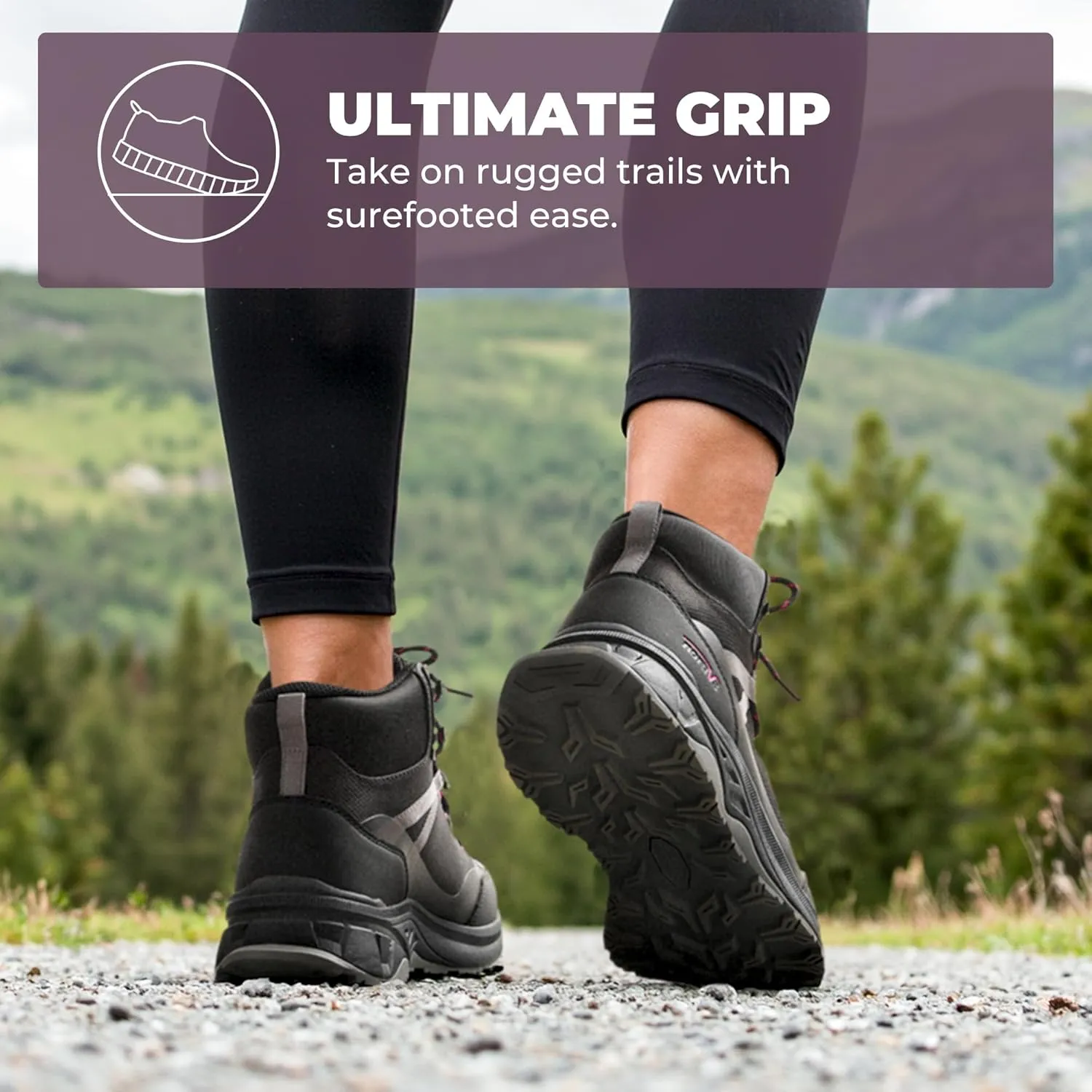 NORTIV 8 Women's Hiking Boots Waterproof Lightweight Outdoor Trekking Comfortable Non-Slip Camping Ankle Boot Hollow