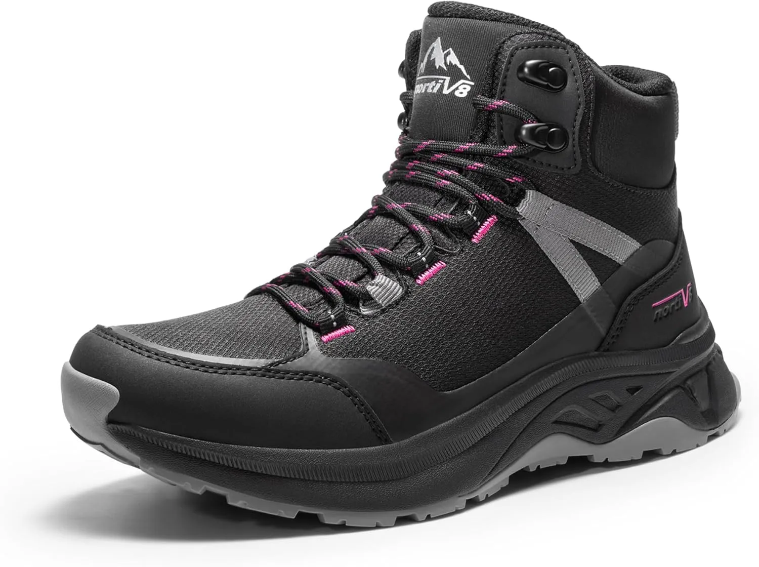 NORTIV 8 Women's Hiking Boots Waterproof Lightweight Outdoor Trekking Comfortable Non-Slip Camping Ankle Boot Hollow