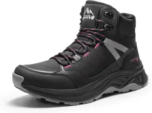 NORTIV 8 Women's Hiking Boots Waterproof Lightweight Outdoor Trekking Comfortable Non-Slip Camping Ankle Boot Hollow