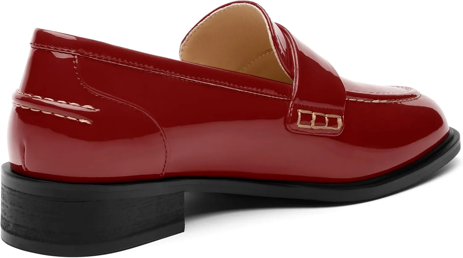NUMALEO Women's Loafers Penny Loafers & Slip-ons Flats Closed Round Toe Low Heel Shoes 1 Inch Patent Fashion Casual Shoes Comfortable Work Office Flats Dressy Shoes