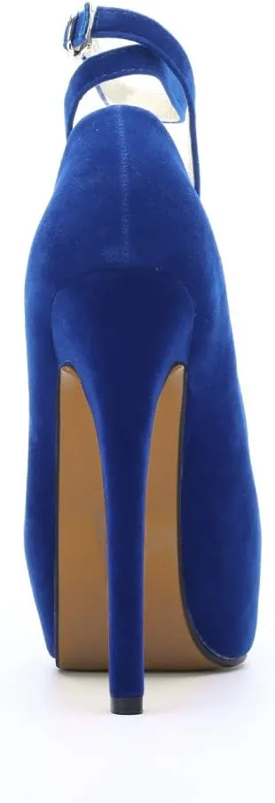 OCHENTA Women's Ankle Strap Platform Party Closed Toe Dress High Heels Pumps