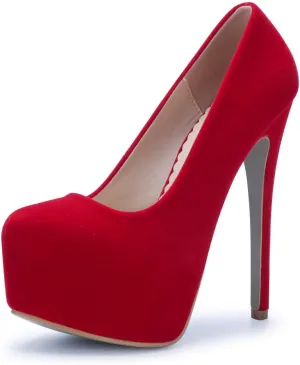 OCHENTA Women's Hidden Platform Stiletto High Heels Slip On Pumps