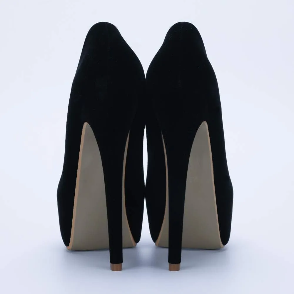 OCHENTA Women's Hidden Platform Stiletto High Heels Slip On Pumps