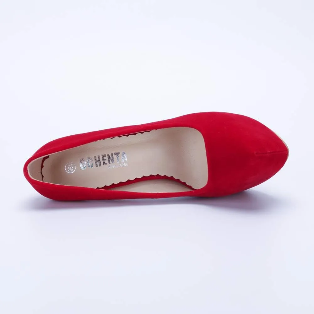 OCHENTA Women's Hidden Platform Stiletto High Heels Slip On Pumps