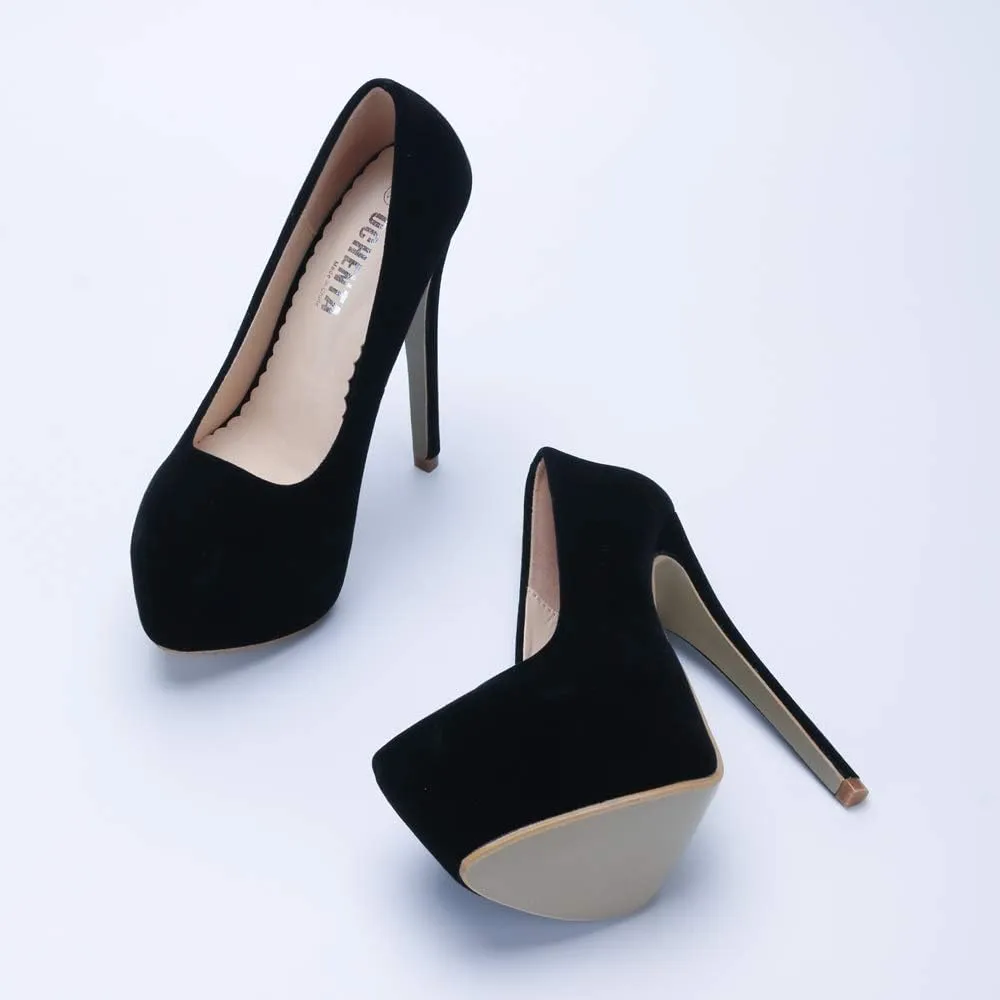 OCHENTA Women's Hidden Platform Stiletto High Heels Slip On Pumps