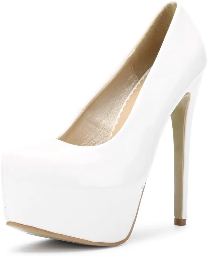 OCHENTA Women's Hidden Platform Stiletto High Heels Slip On Pumps