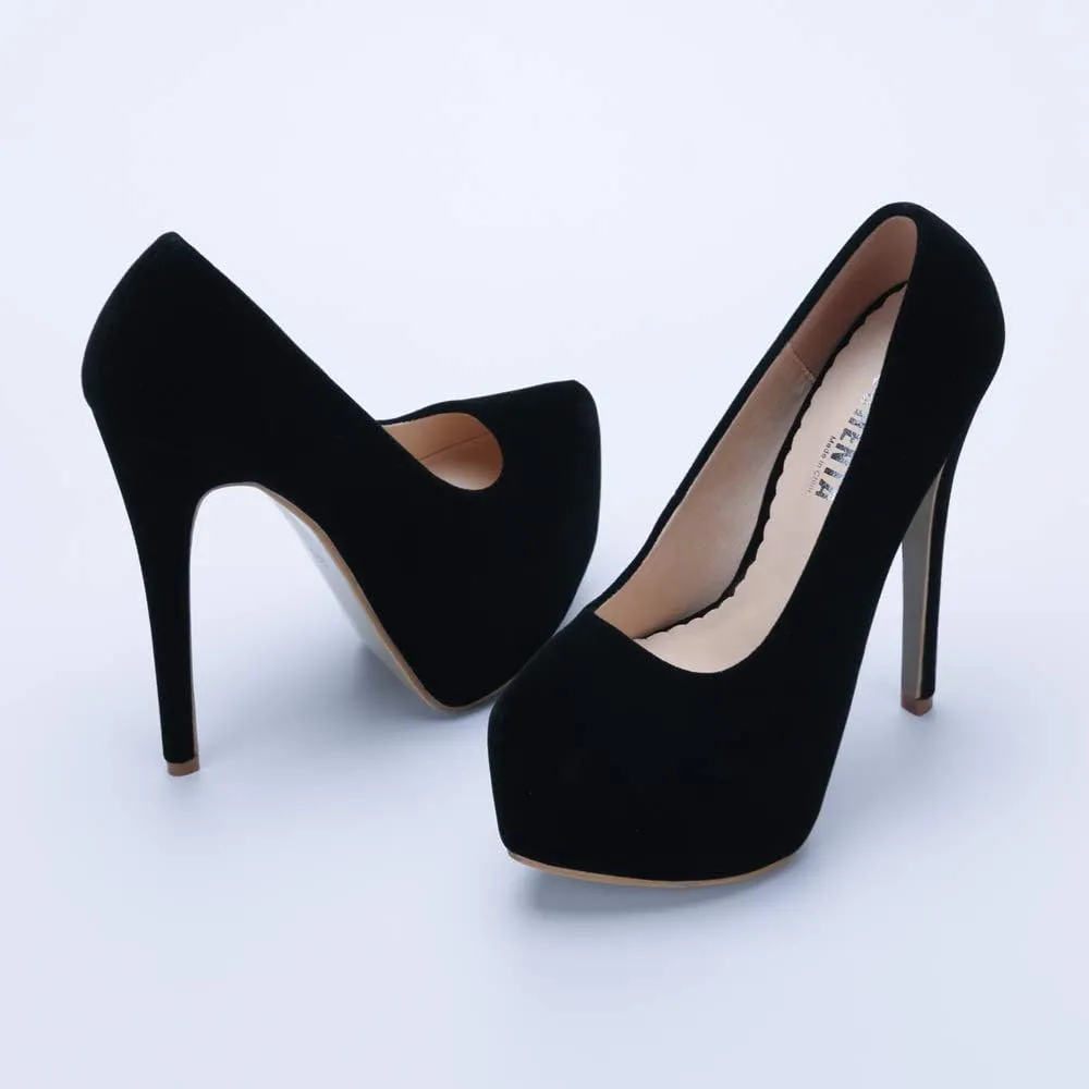OCHENTA Women's Hidden Platform Stiletto High Heels Slip On Pumps