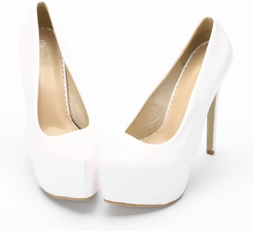 OCHENTA Women's Hidden Platform Stiletto High Heels Slip On Pumps