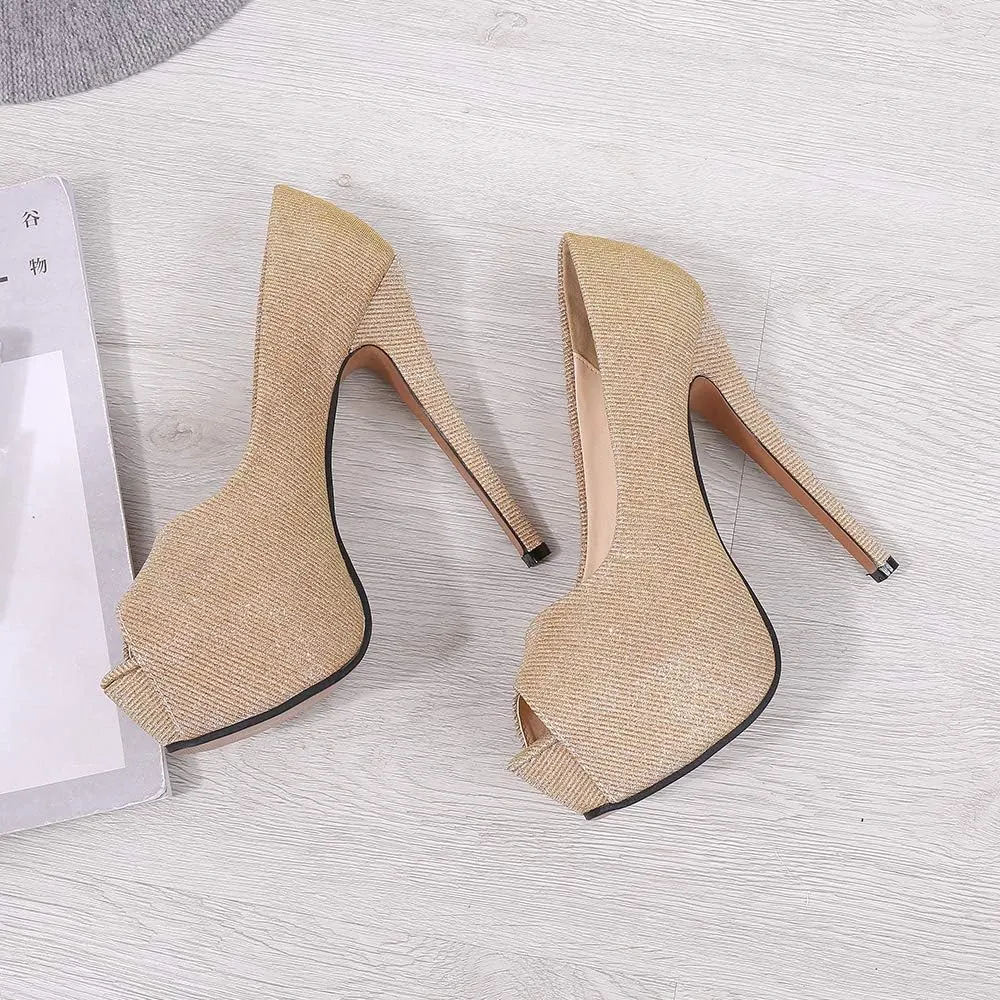 OCHENTA Women's Peep Toe Prom Heels Platform High Heels Sexy Dress Pumps