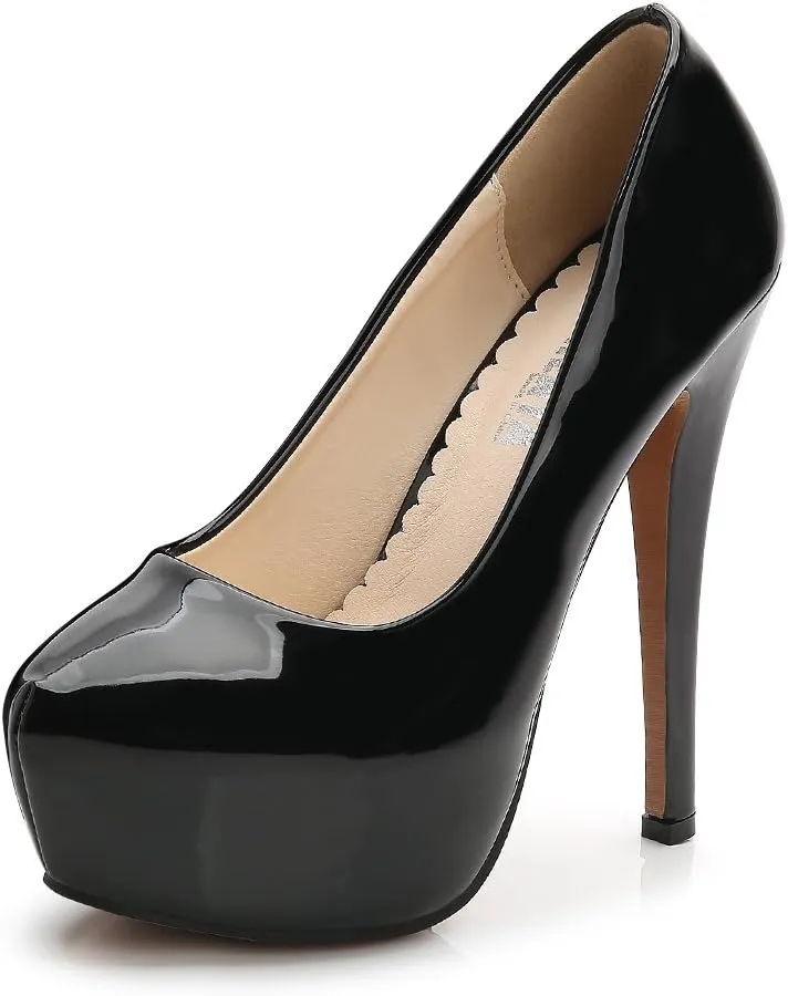 OCHENTA Women's Platform Slip On High Heels Dress Pumps