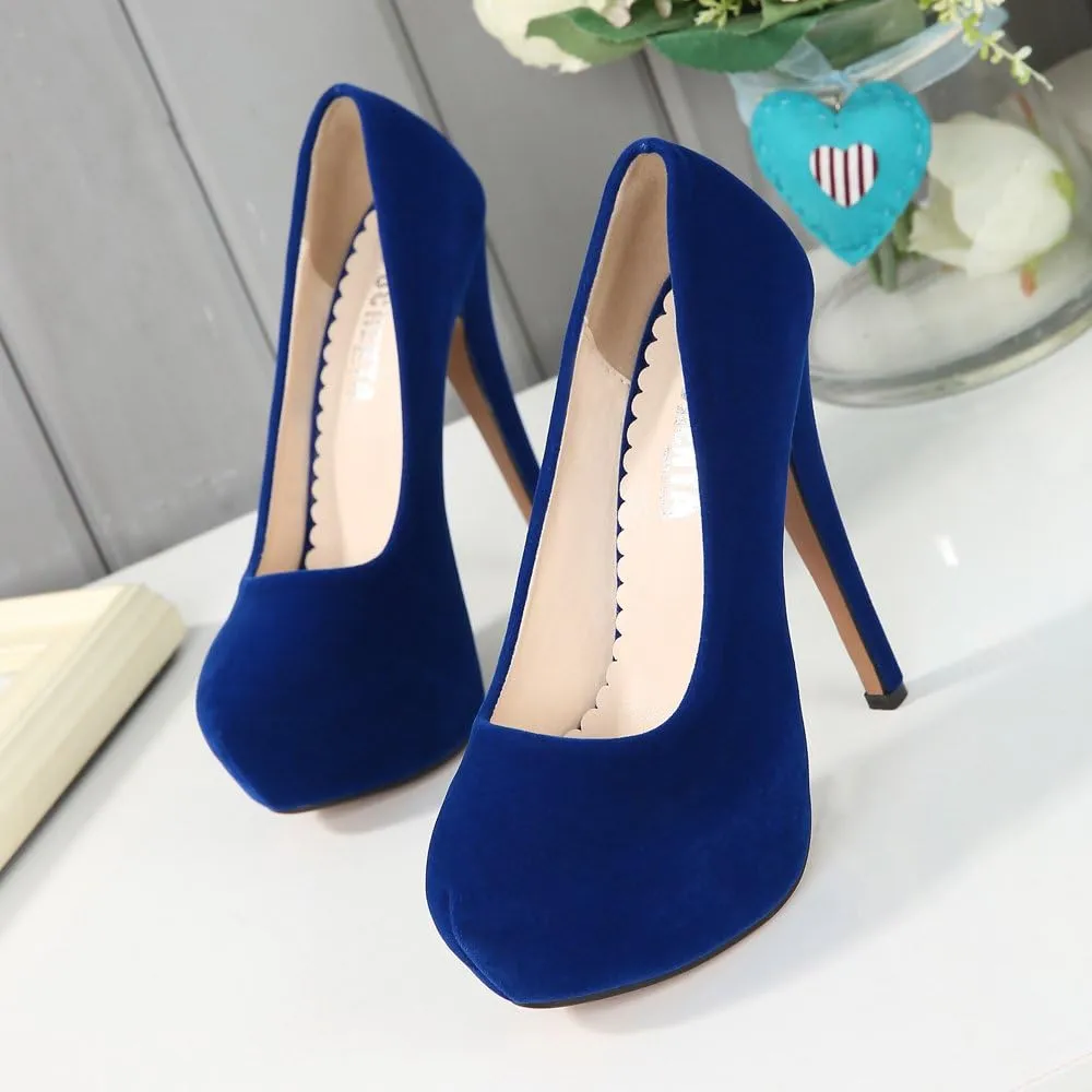 OCHENTA Women's Platform Slip On High Heels Dress Pumps