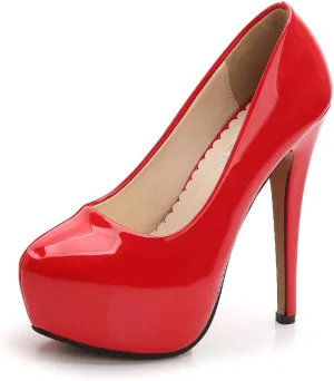 OCHENTA Women's Platform Slip On High Heels Dress Pumps
