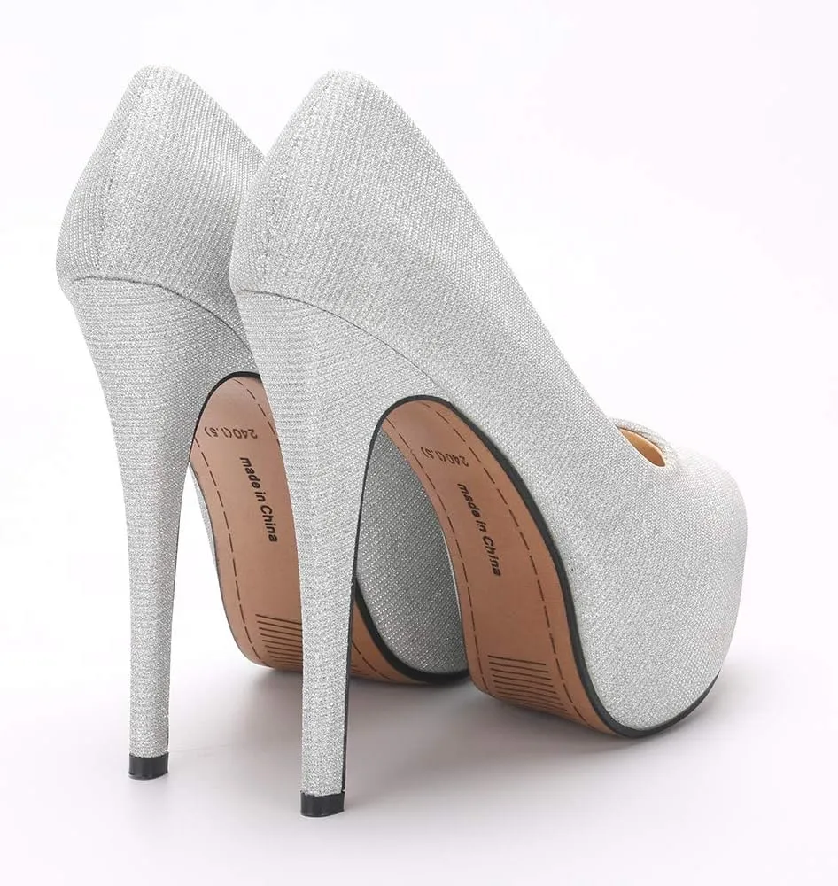 OCHENTA Women's Platform Slip On High Heels Dress Pumps