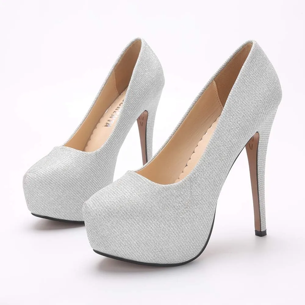 OCHENTA Women's Platform Slip On High Heels Dress Pumps