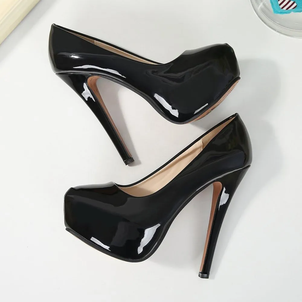 OCHENTA Women's Platform Slip On High Heels Dress Pumps