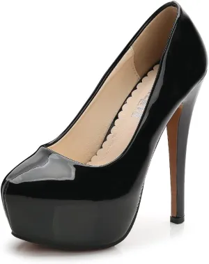 OCHENTA Women's Platform Slip On High Heels Dress Pumps