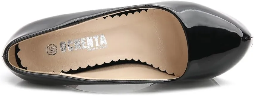 OCHENTA Women's Platform Slip On High Heels Dress Pumps