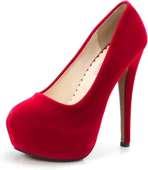 OCHENTA Women's Platform Slip On High Heels Dress Pumps